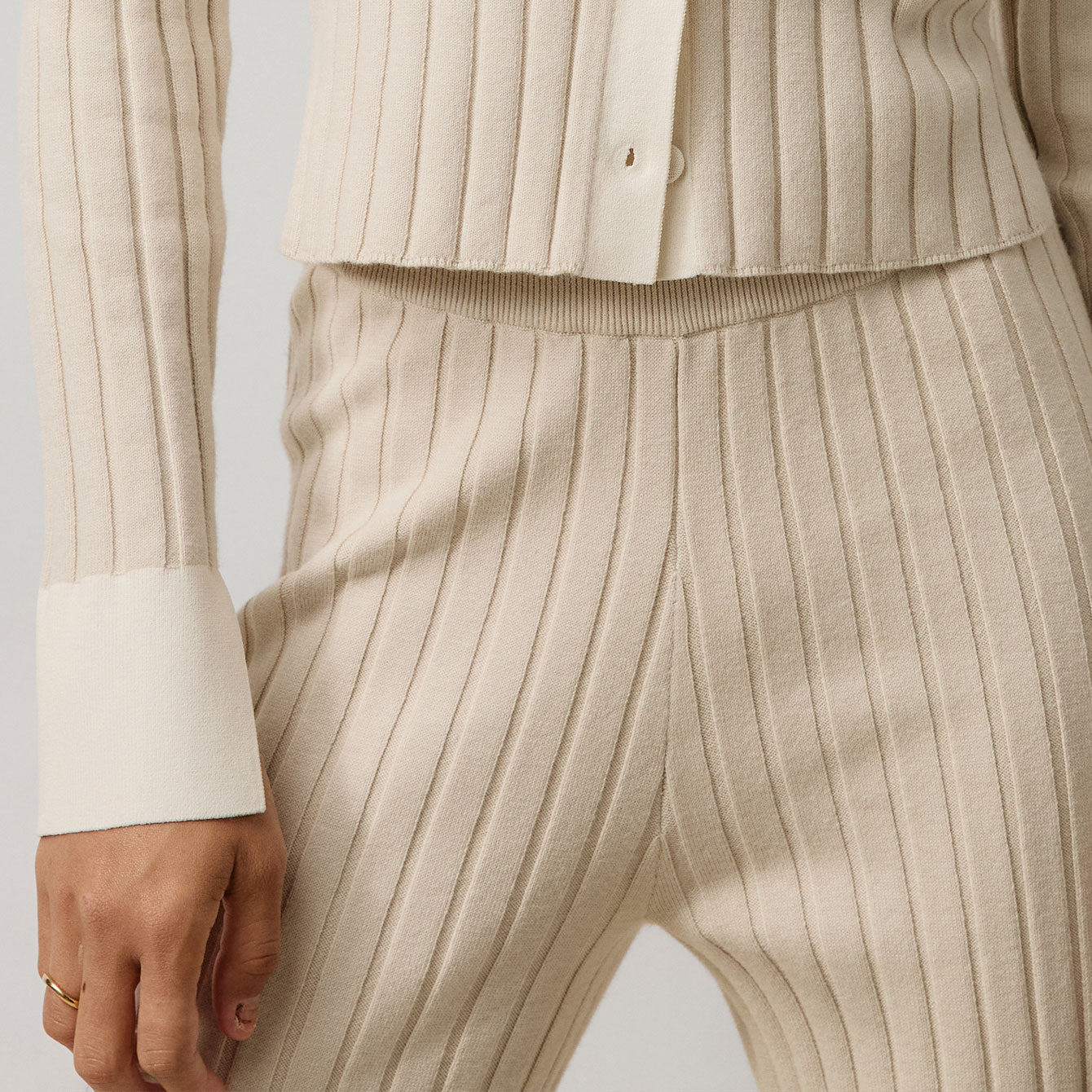 Lunya Loungewear Cottonsilk™ Ribbed Pant - #Calm Tan