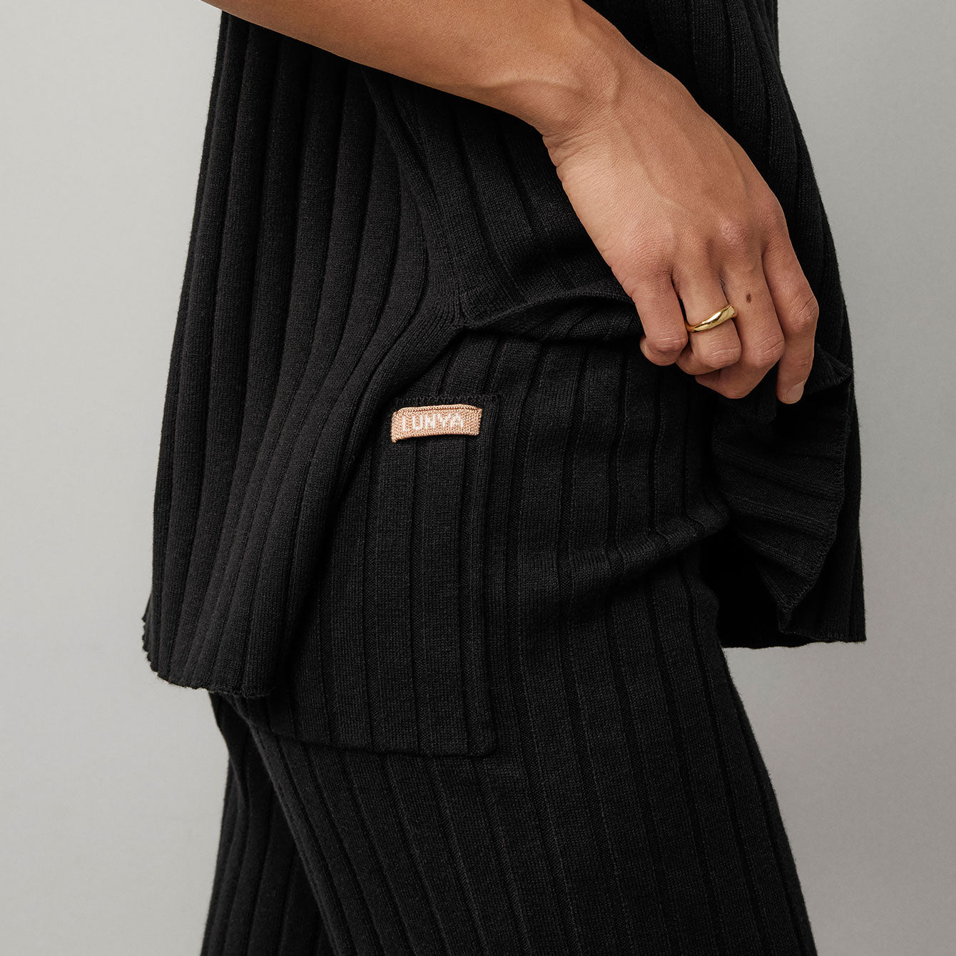 Lunya Loungewear Cottonsilk™ Ribbed Pant - #Immersed Black