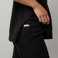 Lunya Loungewear Cottonsilk™ Ribbed Pant - #Immersed Black