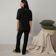Lunya Loungewear Cottonsilk™ Ribbed Pant - #Immersed Black