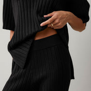 Lunya Loungewear Cottonsilk™ Ribbed Pant - #Immersed Black
