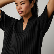 Lunya Loungewear Cottonsilk™ Ribbed Tunic - #Immersed Black