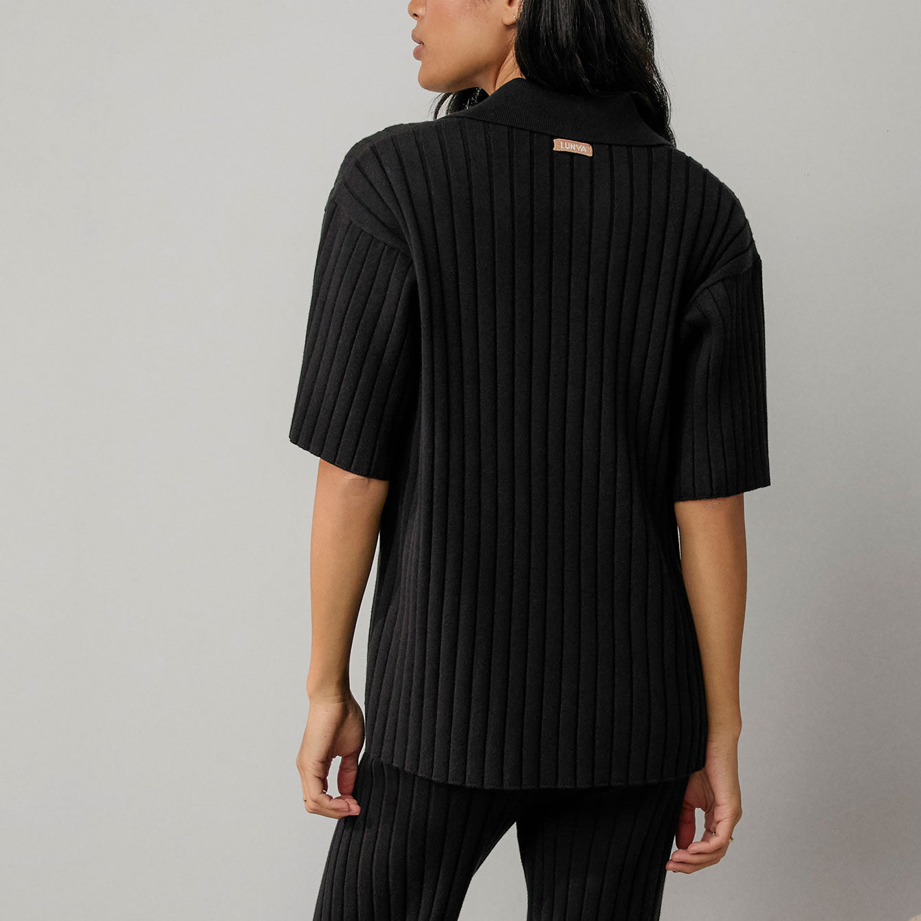 Lunya Loungewear Cottonsilk™ Ribbed Tunic - #Immersed Black