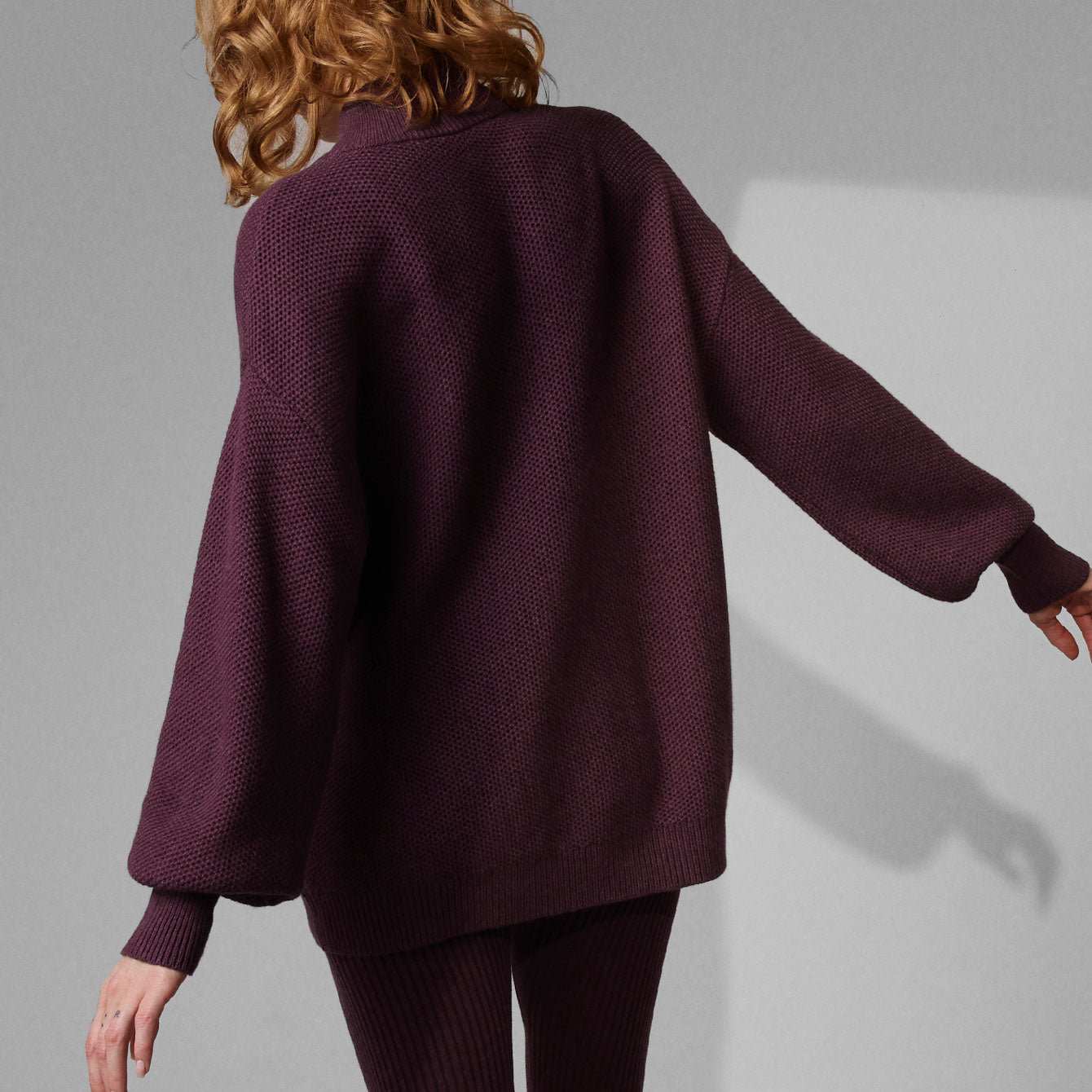 Lunya Loungewear Cozy Cotton Silk Pocket Henley - #Brandied Plum