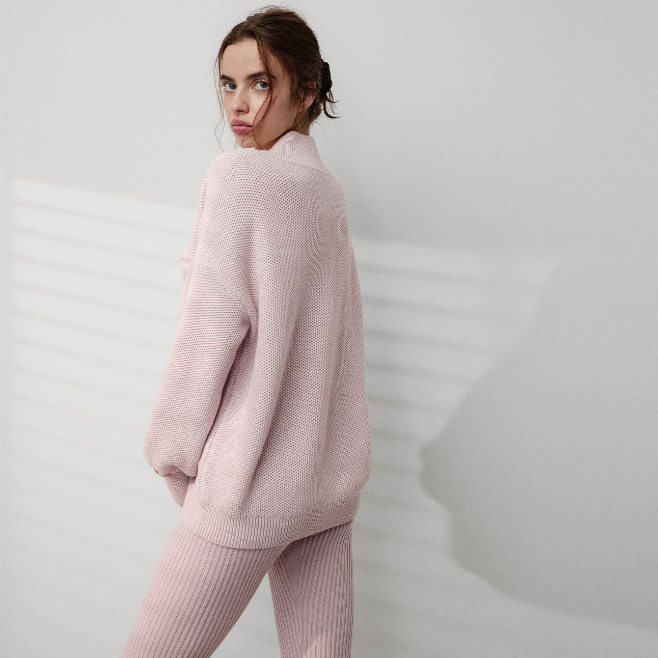 Lunya Loungewear Cozy Cotton Silk Pocket Henley - #Delicate Pink