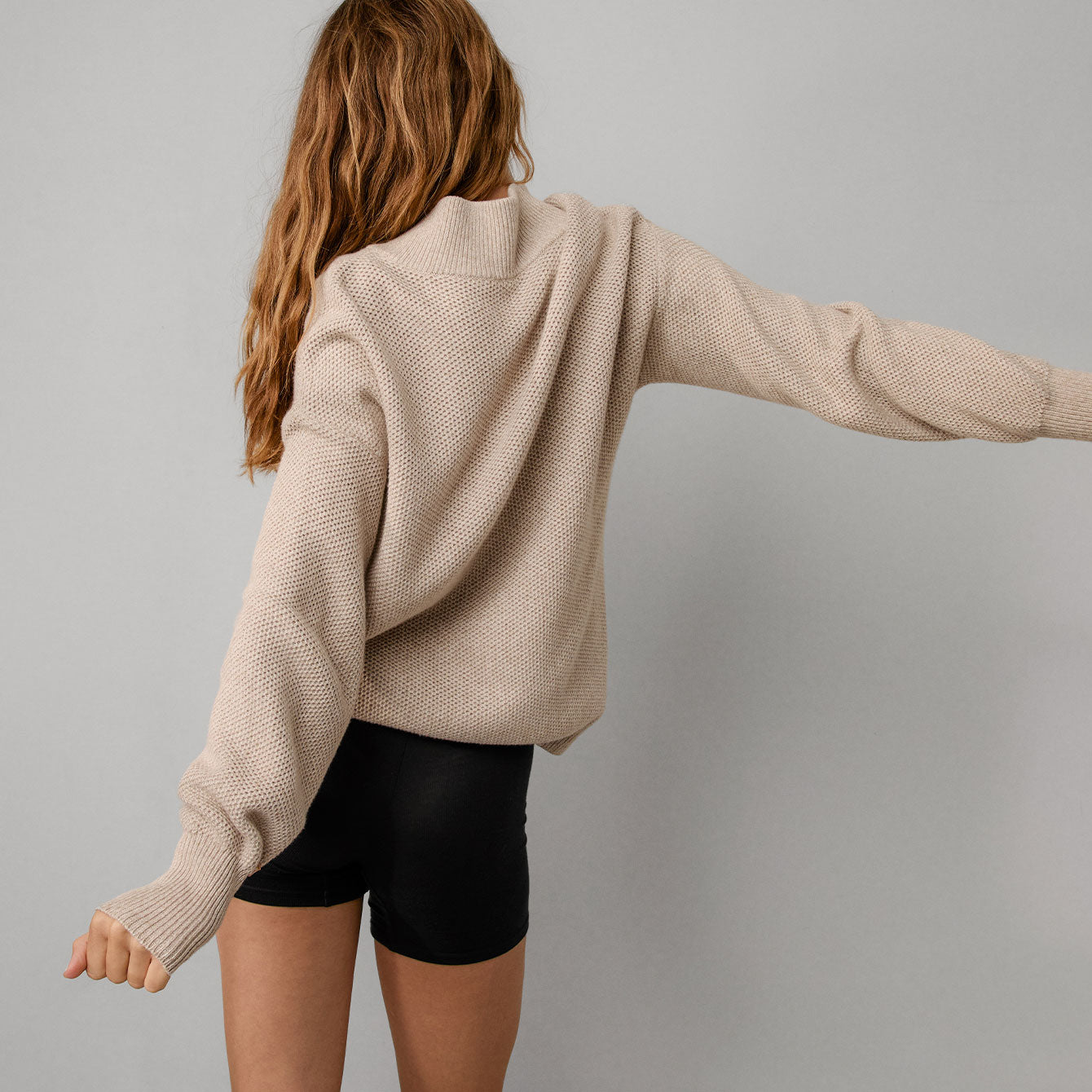 Cozy Cotton Silk Pocket Henley - #Oat Marl