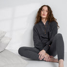 Cozy Cotton Silk Pocket Henley - #Drifting Charcoal