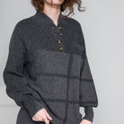 Cozy Cotton Silk Pocket Henley - #Drifting Charcoal