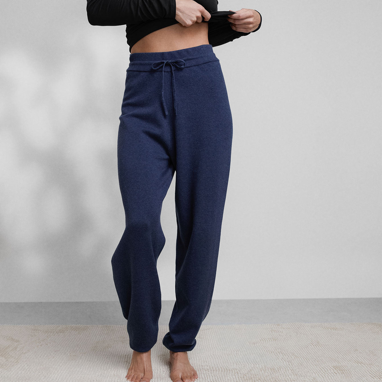 Cozy Cotton Silk Relaxed Jogger
 - #Deep Blue Heather