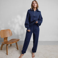 Cozy Cotton Silk Relaxed Jogger
 - #Deep Blue Heather