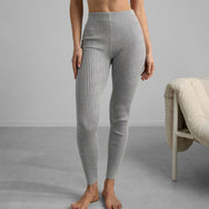 Lunya Loungewear Cozy Cotton Silk Ribbed Legging - #Mellow Grey Heather