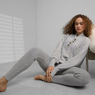 Lunya Loungewear Cozy Cotton Silk Ribbed Legging - #Mellow Grey Heather