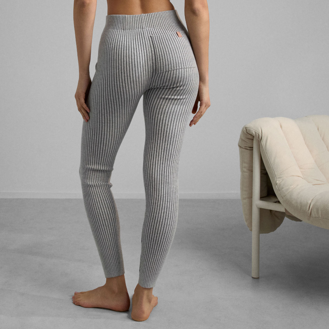 Lunya Cozy Cotton Silk Ribbed Legging - #Mellow Grey Heather