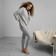 Lunya Loungewear Cozy Cotton Silk Ribbed Legging - #Mellow Grey Heather