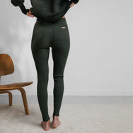 Cozy Cotton Silk Ribbed Legging -#Riviera Heather