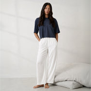 Lunya Pajamas - Organic Pima Cropped Easy Tee #Deep Blue