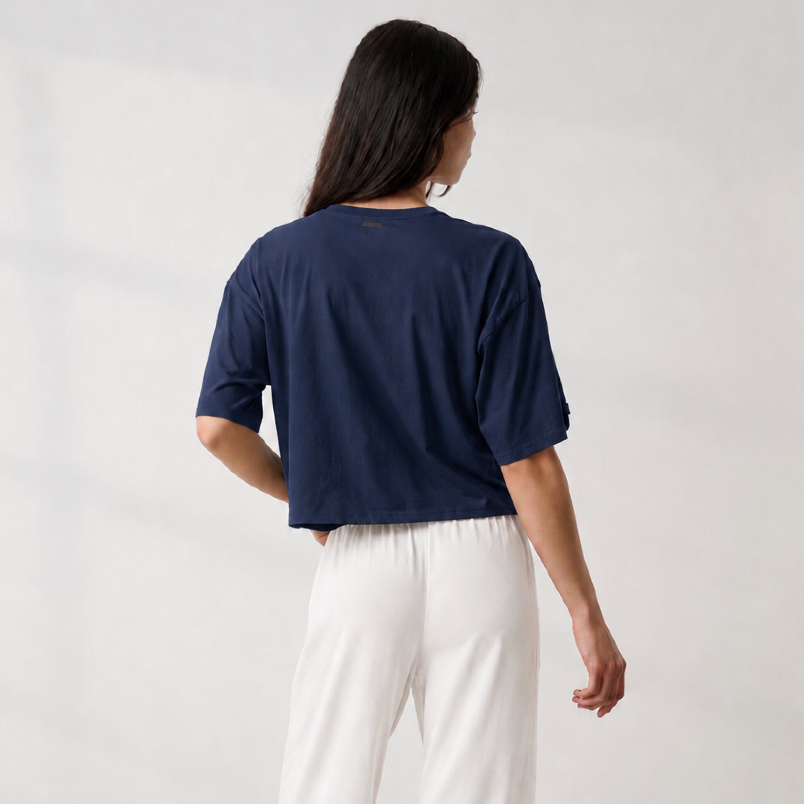 Lunya Pajamas - Organic Pima Cropped Easy Tee #Deep Blue