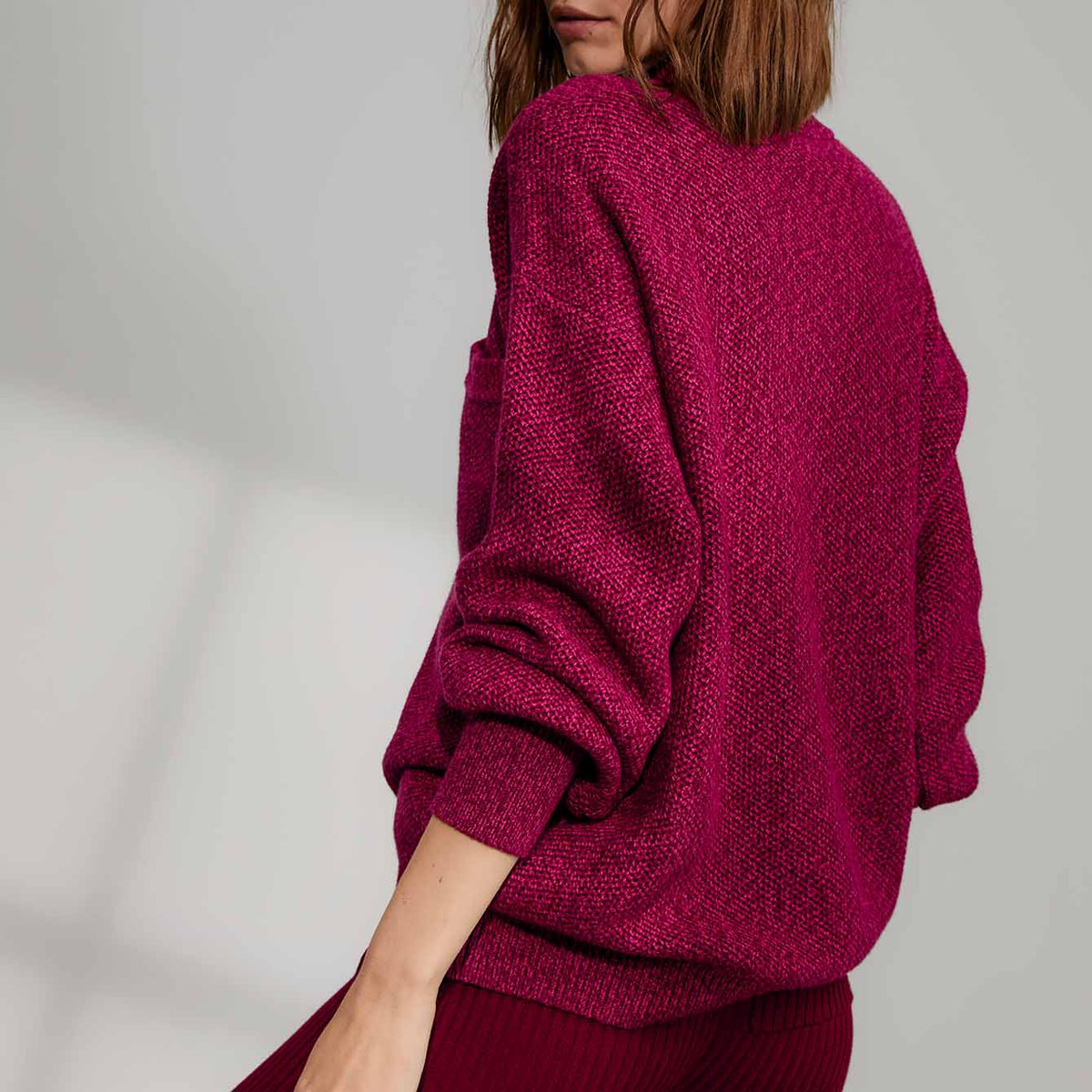Lunya Loungewear Cottonsilk™ Pocket Henley - #Imperial Garnet Marl