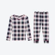 Lunya Sleepwear Kids Soft Modal Jersey Long Sleeve Pant Set - #Alpine Plaid