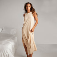 Lunya Linen Knit Side Slit Tank Dress- #Ambrosial Wheat