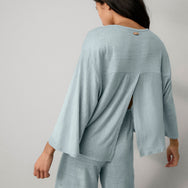 Lunya Loungewear Linen Knit Back Slit Top - #Siesta Blue