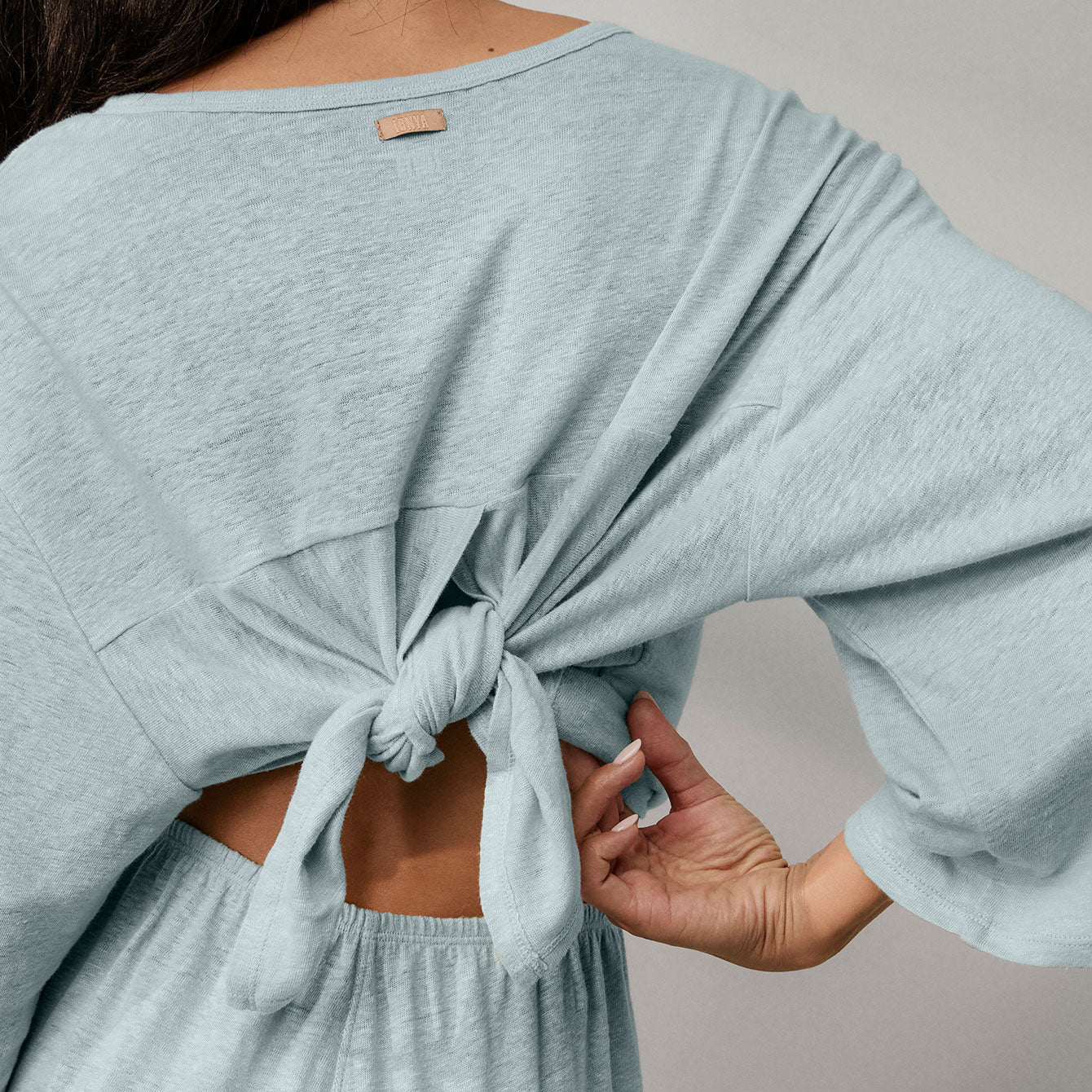 Lunya Loungewear Linen Knit Back Slit Top - #Siesta Blue