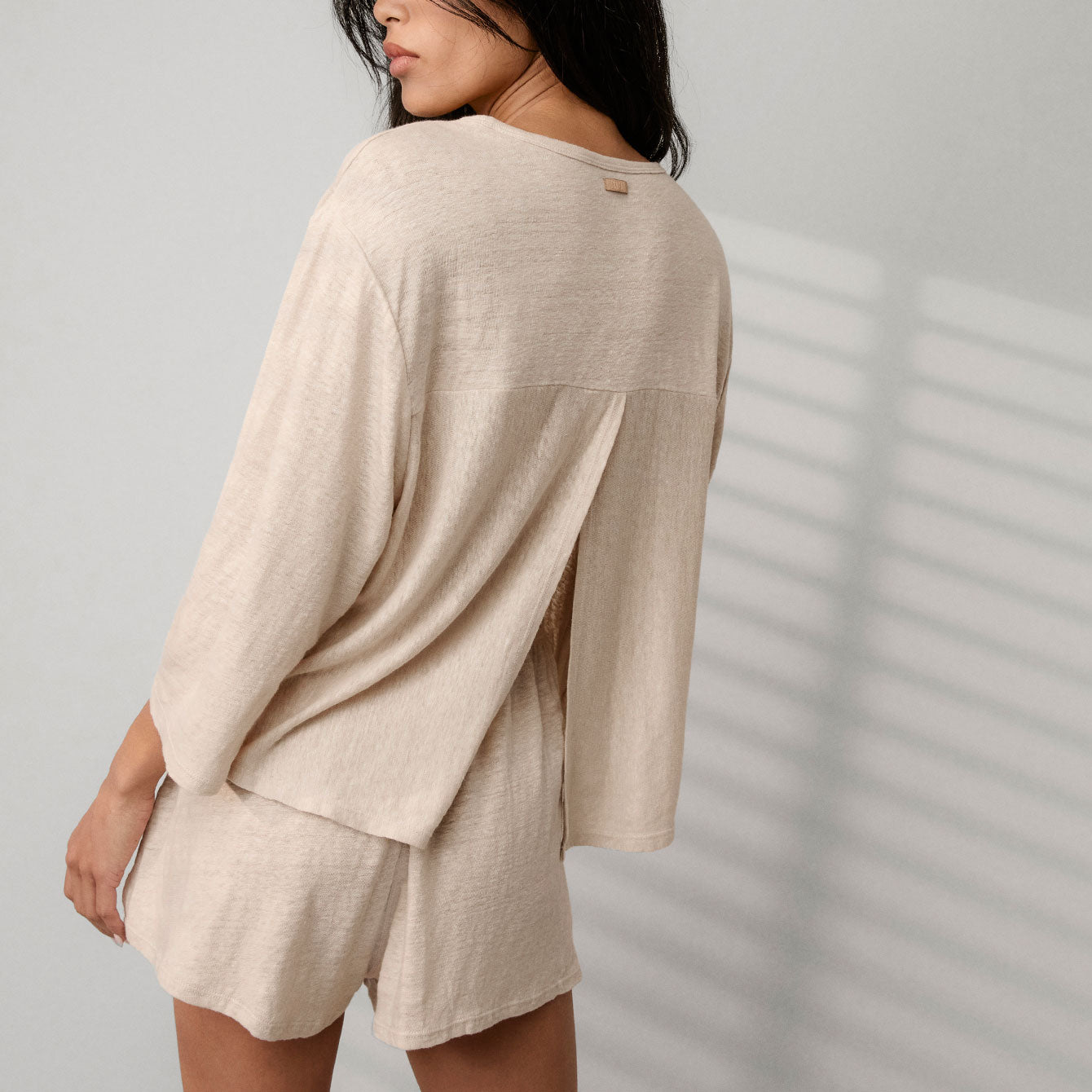 Lunya Loungewear Linen Knit Back Slit Top - #Yawning Oak