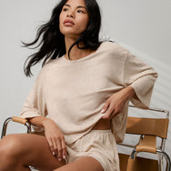 Lunya Loungewear Linen Knit Back Slit Top - #Yawning Oak