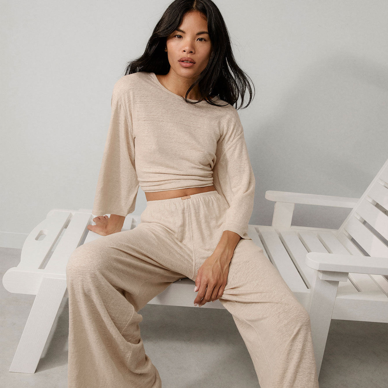 Lunya Loungewear Linen Knit Back Slit Top - #Yawning Oak