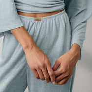 Lunya Loungewear Linen Knit Side Slit Pant - #Siesta Blue