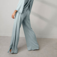Lunya Loungewear Linen Knit Side Slit Pant - #Siesta Blue
