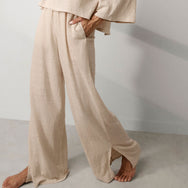 Lunya Loungewear Linen Knit Side Slit Pant - #Yawning Oak