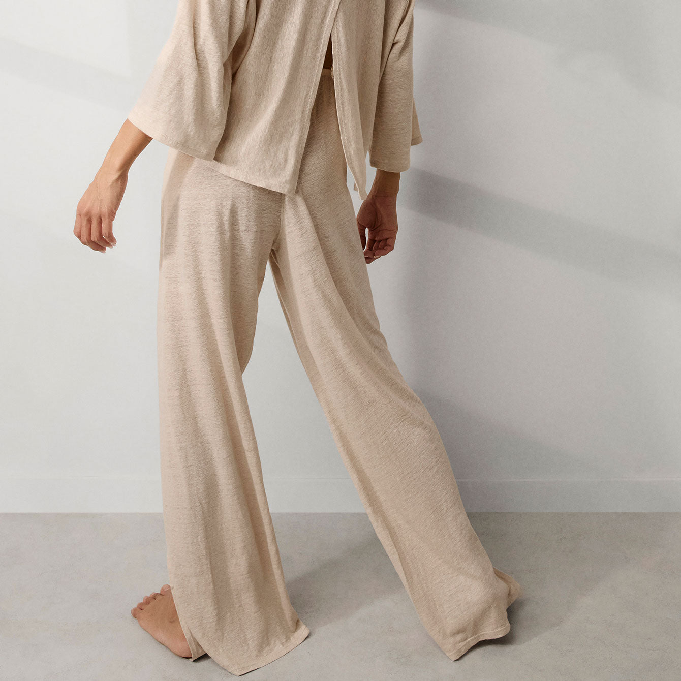 Lunya Loungewear Linen Knit Side Slit Pant - #Yawning Oak