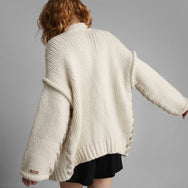 Lunya Loungewear Lofty Wool Whip Stitch Cardigan - #Waltzing Ivory