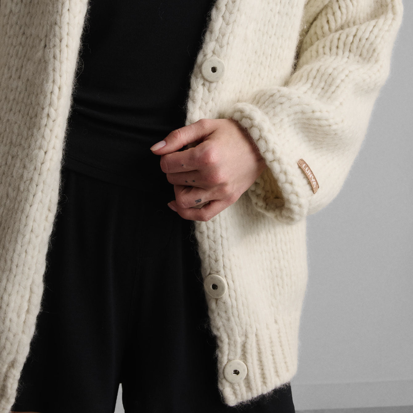 Lunya Loungewear Lofty Wool Whip Stitch Cardigan - #Waltzing Ivory