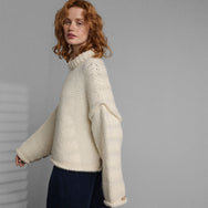 Lunya Loungewear Lofty Wool Whip Stitch Pullover - #Waltzing Ivory