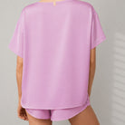 Lunya Pajamas - WASHABLE SILK TEE SHORT SET #lilac bloom