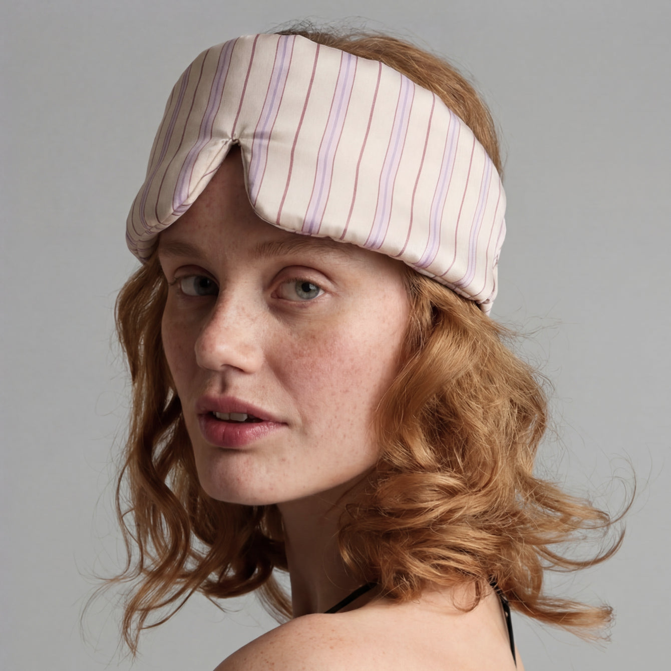 Lunya Sleep Accessory - WASHABLE SILK SLEEP MASK #Wisteria Stripe
