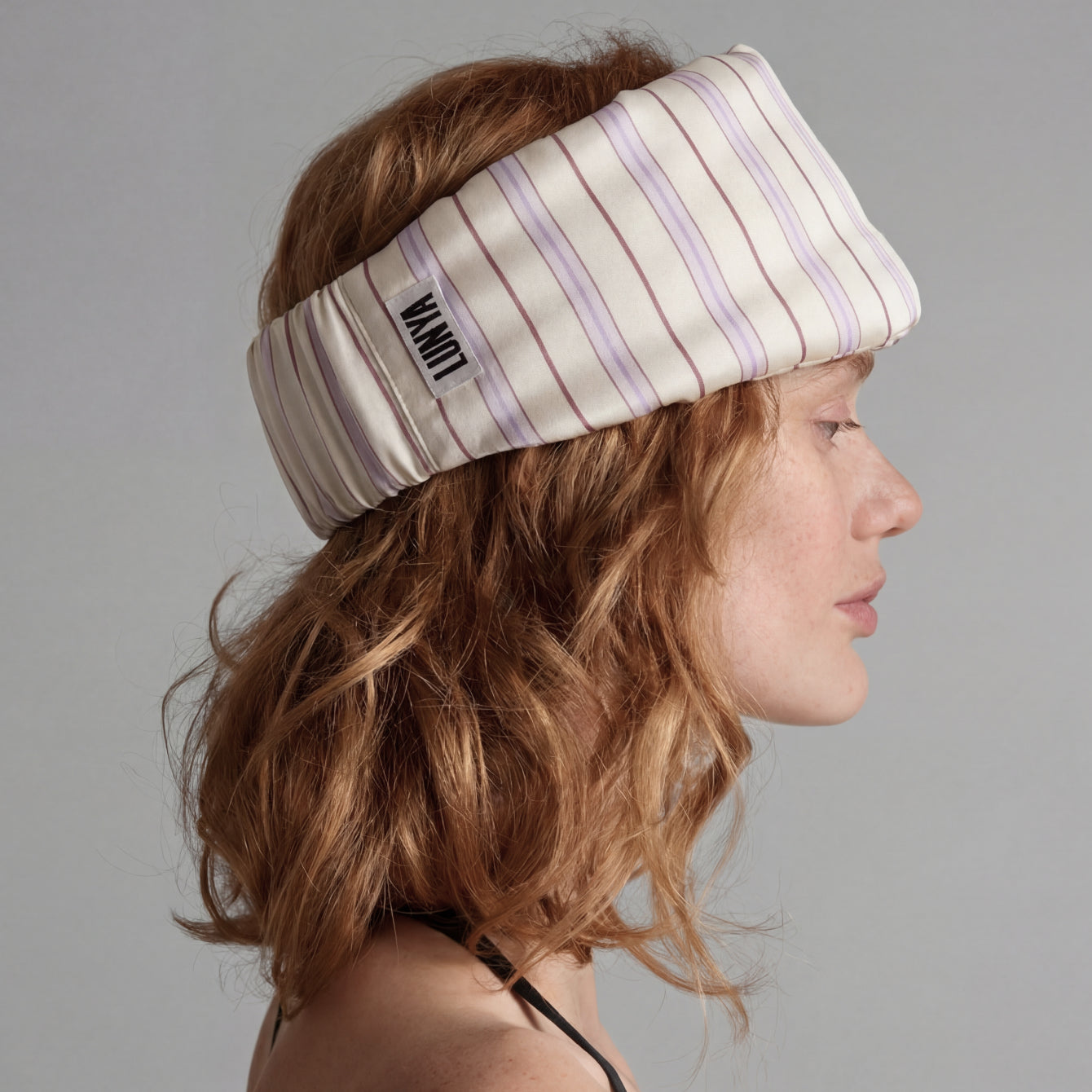 Lunya Sleep Accessory - WASHABLE SILK SLEEP MASK #Wisteria Stripe