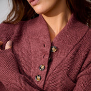 Lunya Loungewear Cottonsilk Pocket Henley - #Spiced Claret Marl