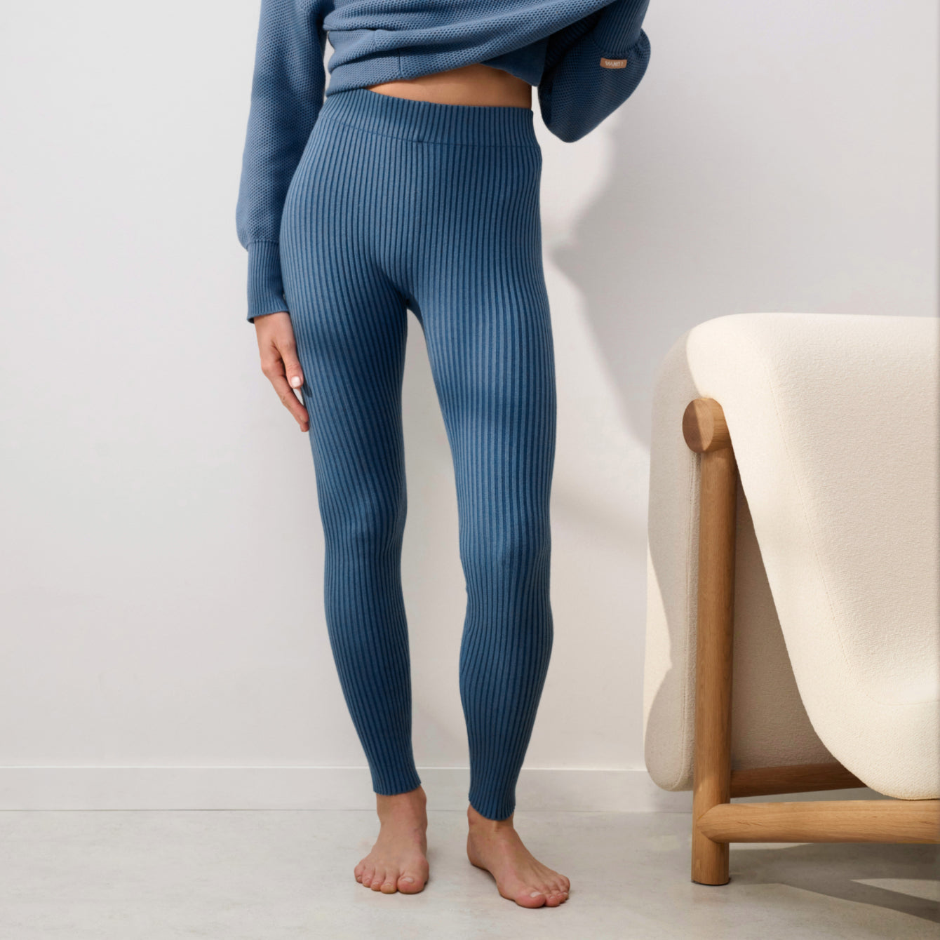Lunya Loungewear Cottonsilk™ Ribbed Legging - #Twilight Blue