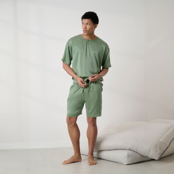 Men's Washable Silk Short Set