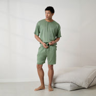 Lunya Men's Pajamas - MEN’S WS SHORT SET - #Garden Moss