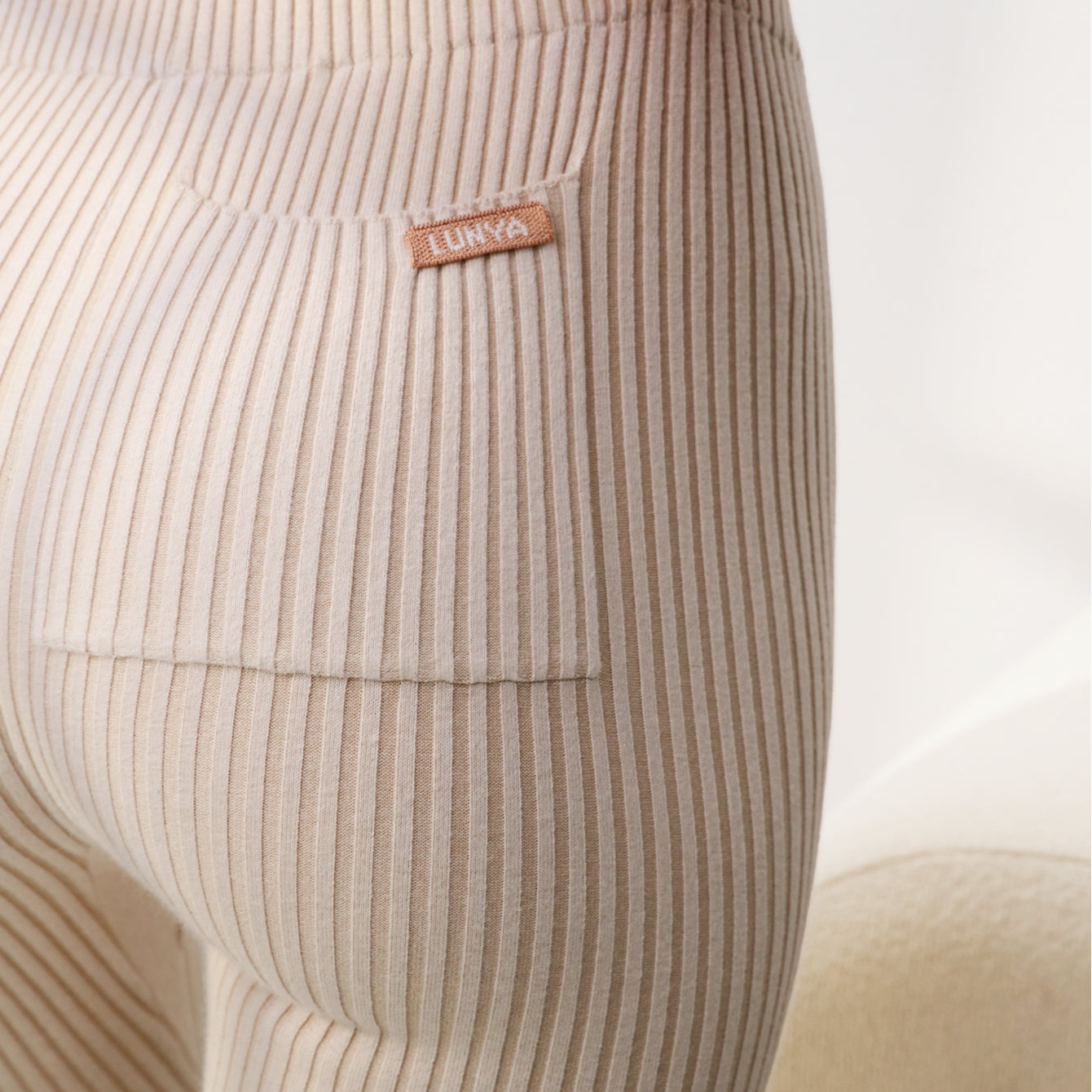 Lunya Loungewear Cottonsilk™ Ribbed Legging - #Calm Tan