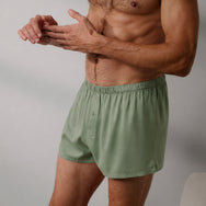 Lunya Men's Boxer - Men's Washable Silk Boxer - #Garden Moss