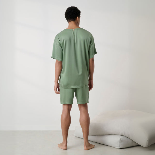 Men's Washable Silk Short Set