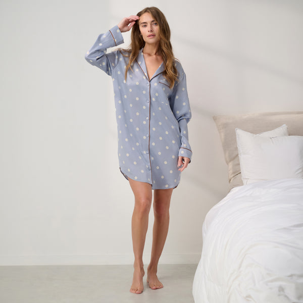 sleep dresses for women Dagsmejan Women's Balance Night Dress, Blue, M Getting Sleepy Ribbed Sleep Gown in Pink size Small by Fashion Nova Women's Silk Sleep Dresses &