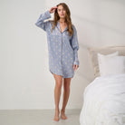 Lunya Pajamas - Washable Silk Sleep Shirt Dress #Riviera Dot/Iced Coffee