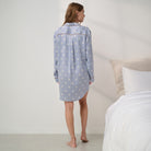 Lunya Pajamas - Washable Silk Sleep Shirt Dress #Riviera Dot/Iced Coffee