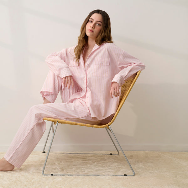 Airy Cotton Piped Button Down